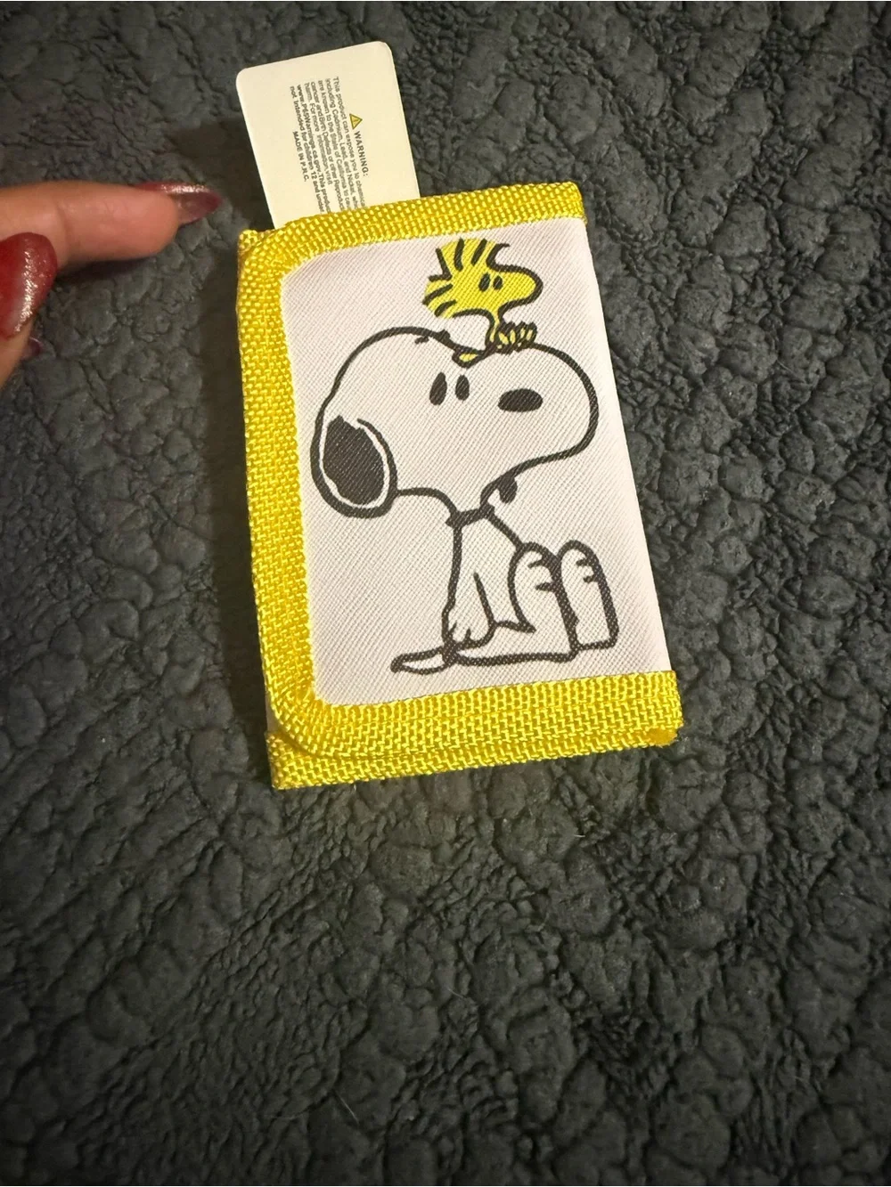 Source Unknown Yellow and White Snoopy Kids Wallet